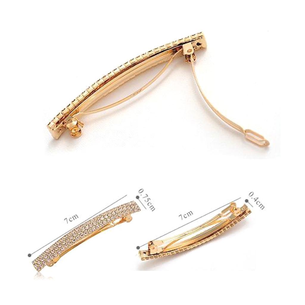 Wrap Ring Gold - Bayan Rhinestone Otomatik Fransız Saç Tokası