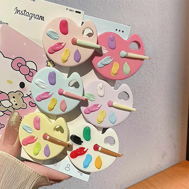 Women Accessories Drawing - Palet saç tokası sevimli simüle çizim