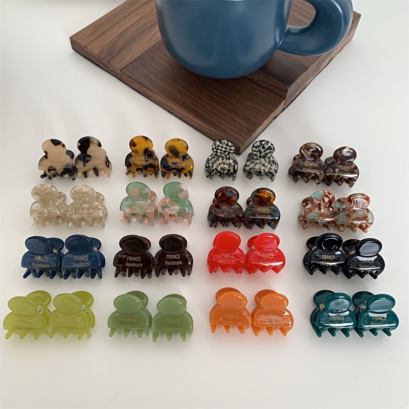 Hair Claw Clip Set - 2 adet/takım Mini asetat saç pençe