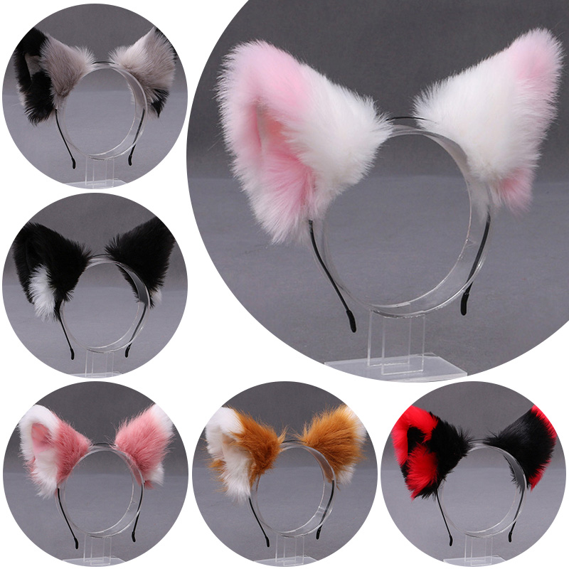 Women Accessories Aesthetic - Kabarık Tilki Kedi Kulak Peluş Kafa