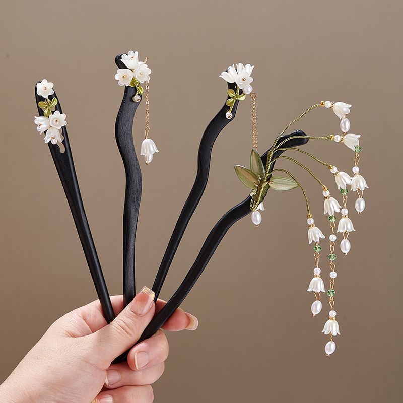 Women Accessories Aesthetic - Vadi Zambakları Saç Tokası Retro Ahşap