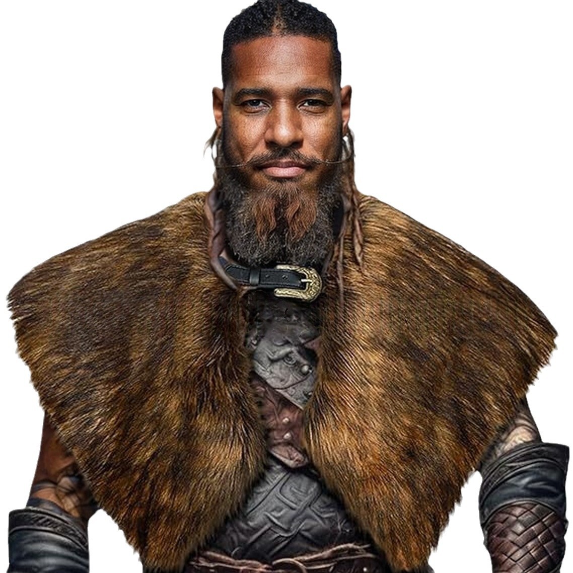 Women'S Viking Accessories - Kürk Yaka Kış Giyim Kral Savaşçı