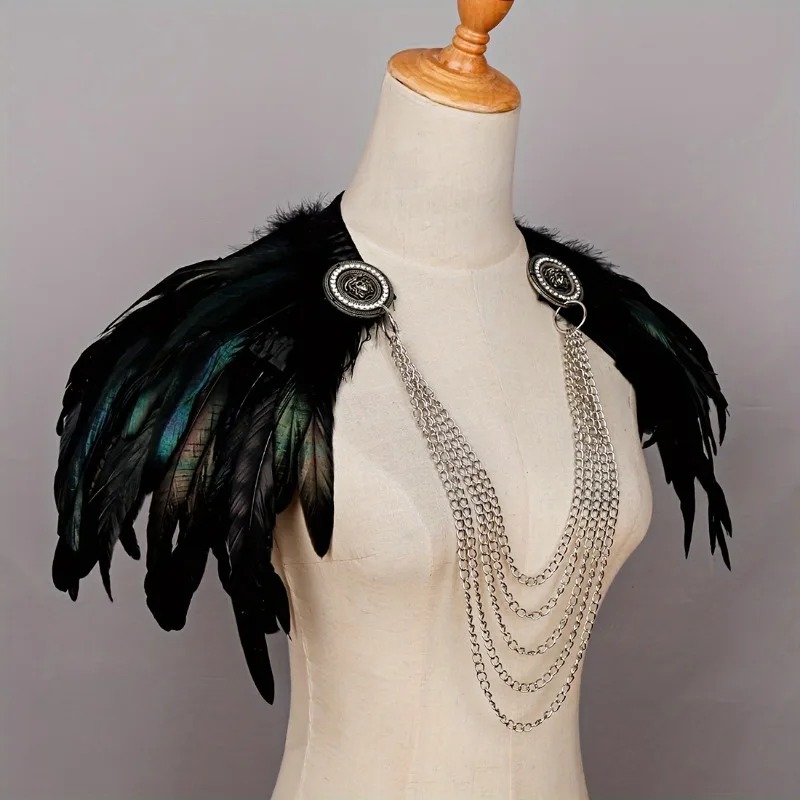 Women'S Viking Accessories - 1 adet Viking Tarzı Tüy Pelerin