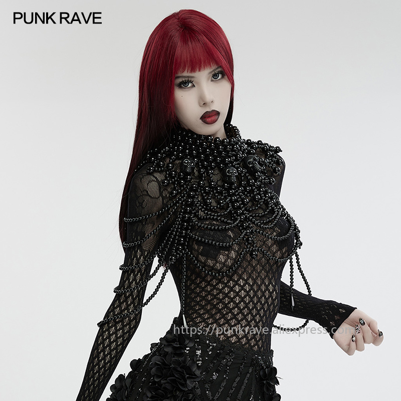 Women Accessories For Hand - PUNK RAVE kadın Gotik Kafatası Boncuklu