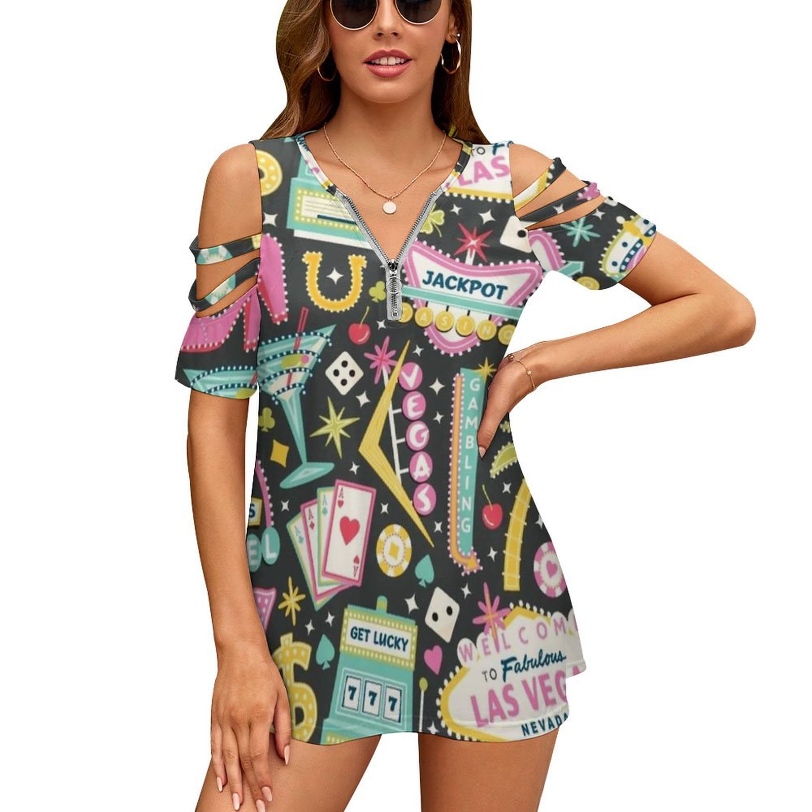 Women Accessories Vector - Viva Las Vegas kadın T-Shirt Yaz