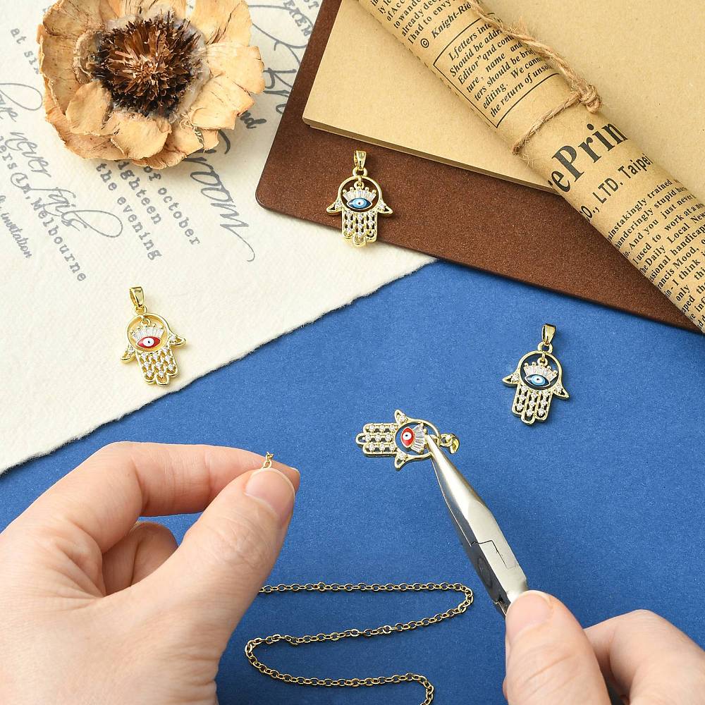 4 adet Alaşım Altın Hamsa El Ş - Evil Eye Bracelet incelemesi ve fiyatı