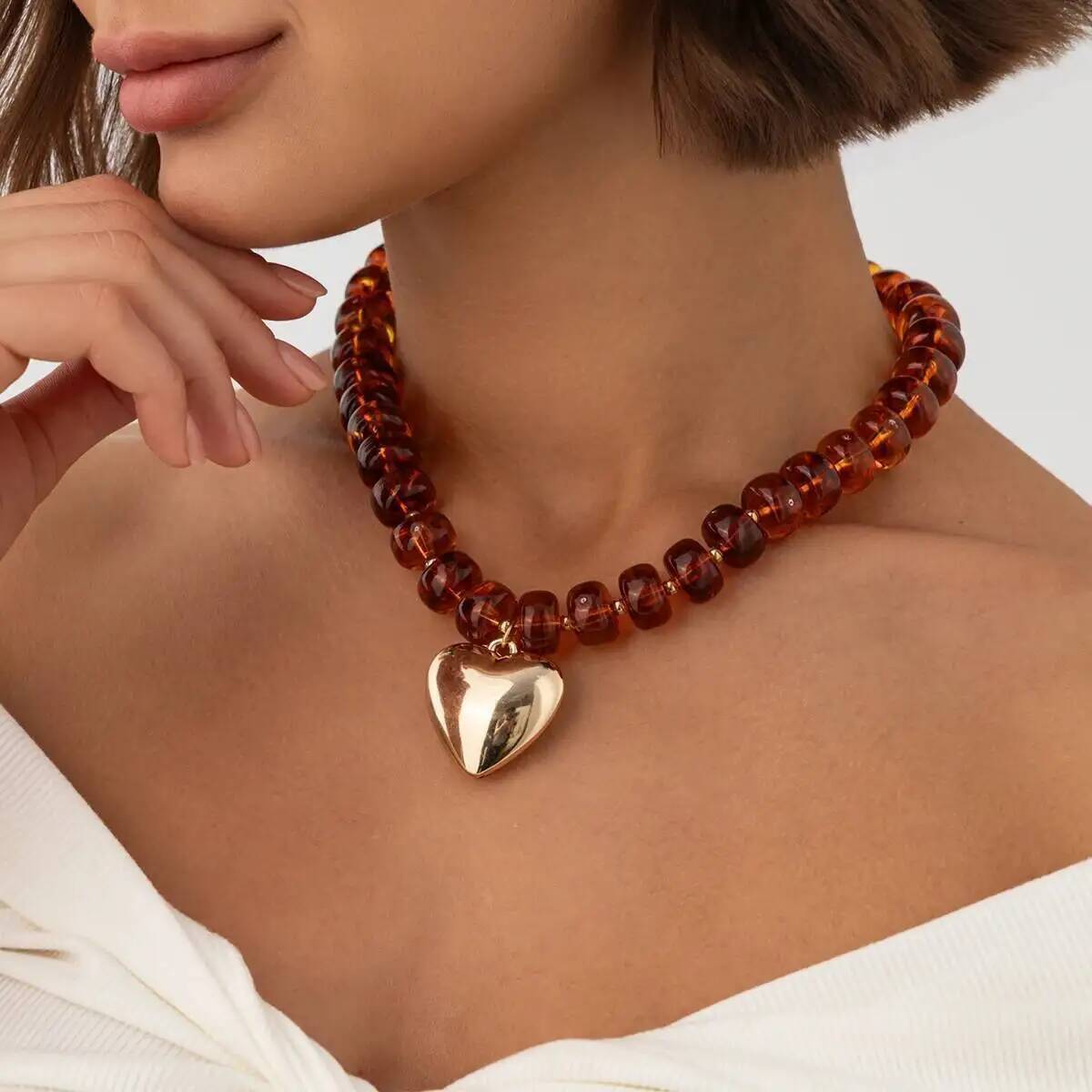 SHIXIN Trendy Amber Akrilik Re - Resin Bangle Bracelet incelemesi ve fiyatı