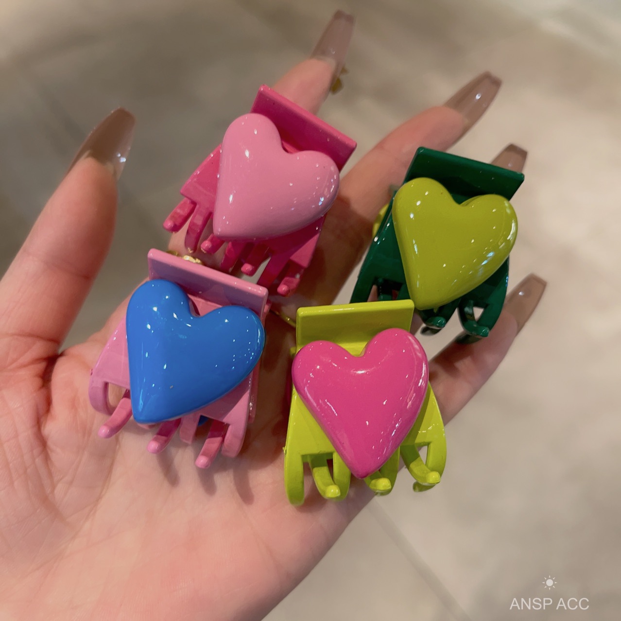 4 adet/takım Renkli Kalp Şekli - Hair Claw Clip Set incelemesi ve fiyatı