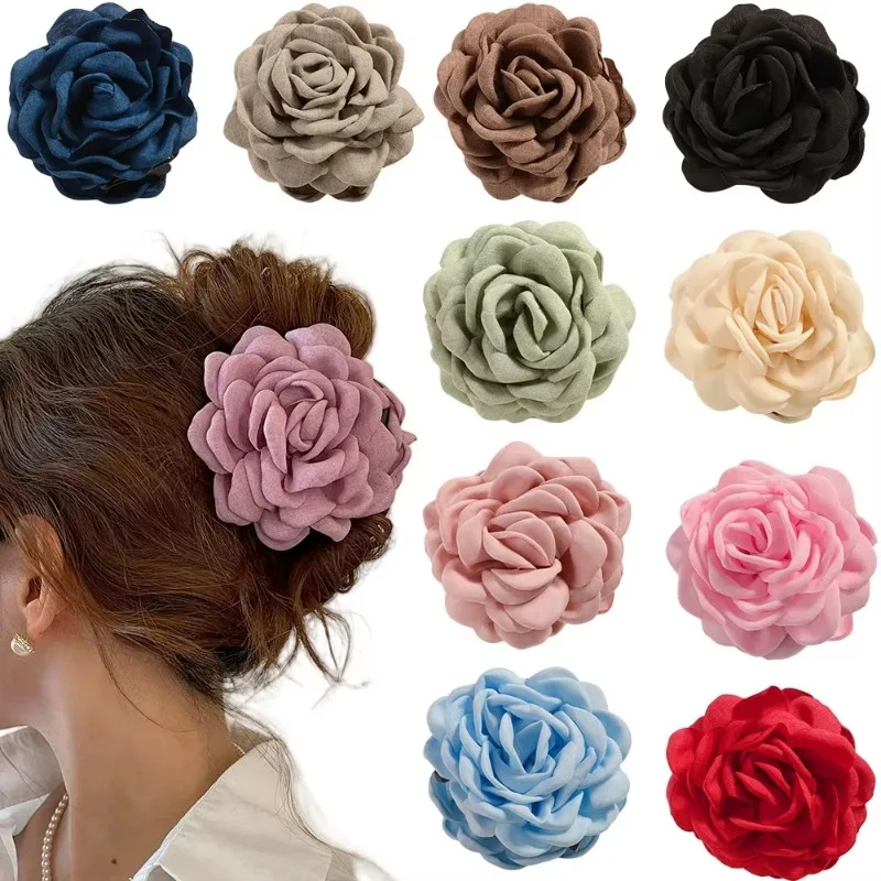Fransız kumaş gül çiçek saç pe - Hair Claw Clip Set incelemesi ve fiyatı