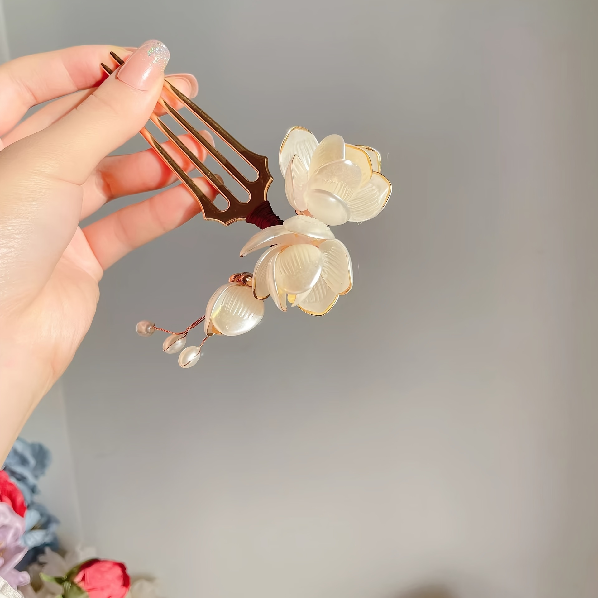 Çin tarzı kabuk manolya çiçek  - Women Accessories Aesthetic incelemesi ve fiyatı